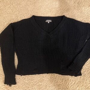 DL1961 Women's distressed Black Sweater, xs